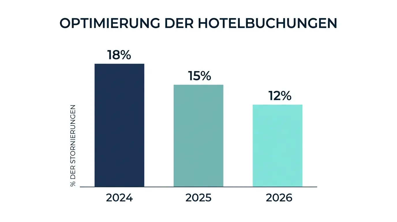 Infografik: Stornorate-Entwicklung 2024 bis 2026, sinkender Trend